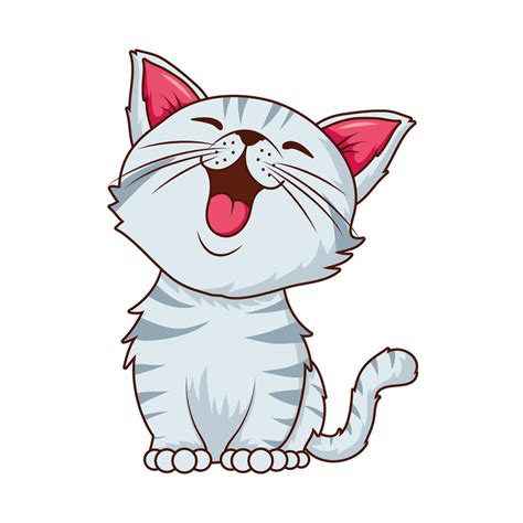Cute Cat White Pet Cartoon Character 4218321 Vector Art At Vecteezy