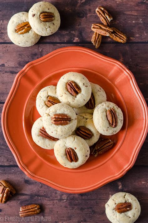 At christmas time, i used to make these butter shortbread cookies with my sons when they were little—the kind you spritz out of a cookie gun. Almond Flour Pecan Sandies