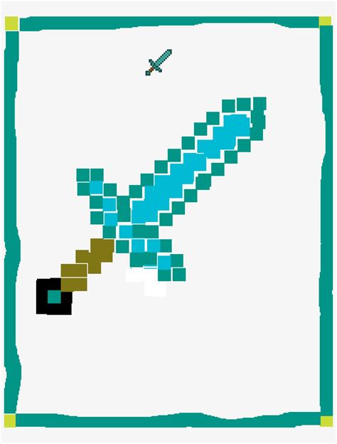 Minecraft Papercraft Enchanted Diamond Sword