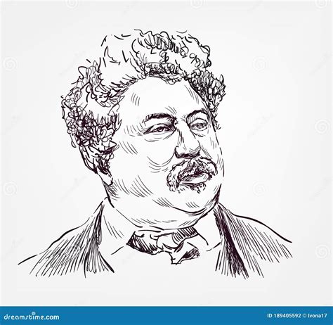 Alexandre Dumas Cartoon Character. Vector Illustration. Kids History