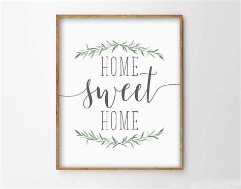 Home Sweet Home Print Home Sweet Home Printable Simple Etsy
