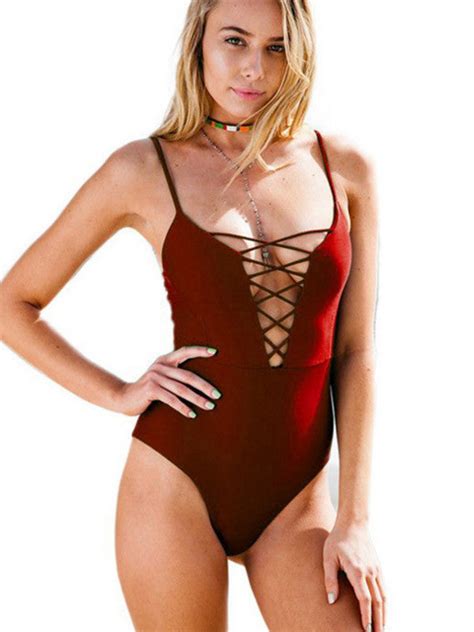 Hot As Hell Lace Up One Piece Swimsuit Firevogue