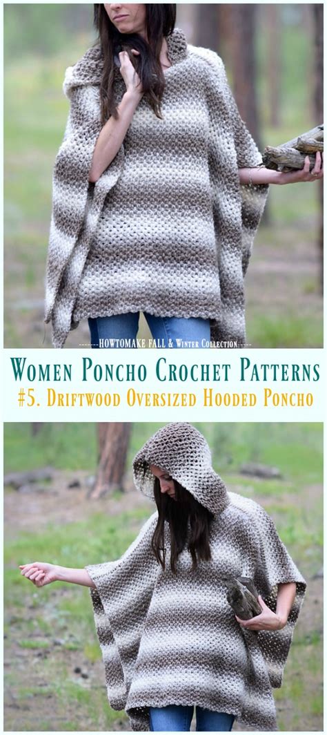 Fall Winter Women Poncho Free Crochet Patterns Paid