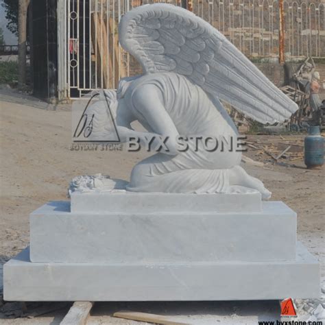 Custom Design White Marble Tombstone Weeping Angel Individual Headstone China Headstone And