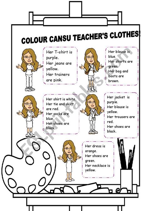 Colour The Clothes Esl Worksheet By Atrahasis88