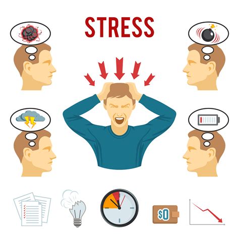 Mental Disorder And Stress Icons Set 461809 Vector Art At Vecteezy