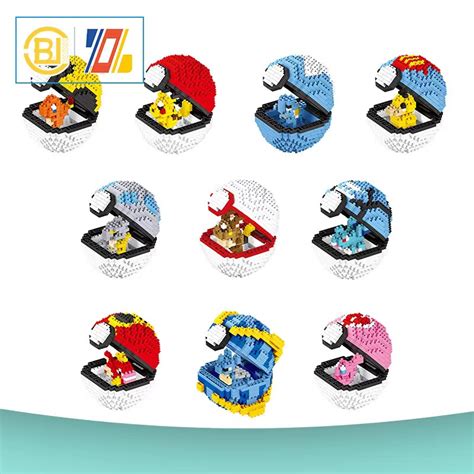 Lboyu Pokemon Ball Building Blocks Pikachu Snorlax Small Diamond