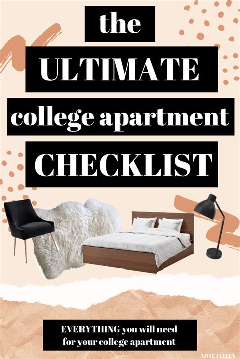 The Ultimate College Apartment Checklist Amyl Jaylen College