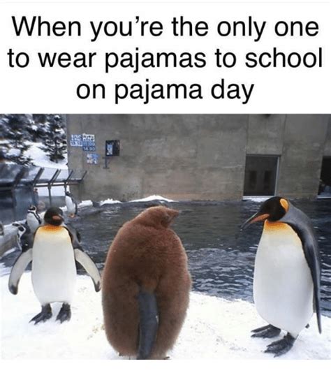 When Youre The Only One To Wear Pajamas To School On Pajama Day Meme