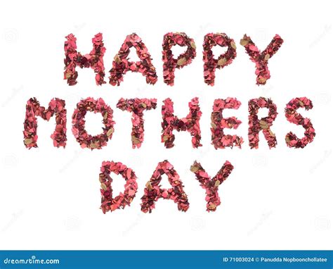 Happy Mother S Day Wording From Red Dried Flowers Stock Photo Image