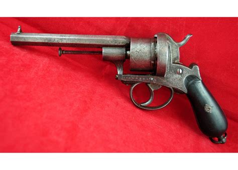 French 19th Century Military Pinfire 6 Shot Revolver