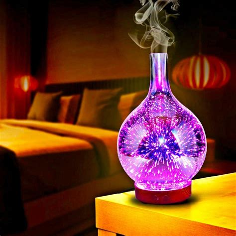 3d Glass 100ml Air Aroma Essential Oil Diffuser Led Ultrasonic Aroma Aromatherapy Humidifier