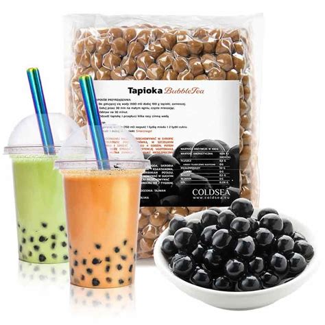 black tapioca for traditional bubble tea with pearls