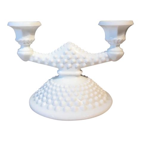 Opalescent or iridescent glass can be worth more. Fenton Hobnail Milk Glass Candle Holder | Chairish
