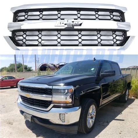 2016 2017 2018 2019 Chevy Silverado 1500 Front Upper Grille Oem Chrome