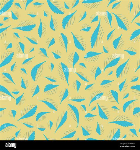 Mono Print Style Scattered Tiny Leaves Seamless Vector Pattern