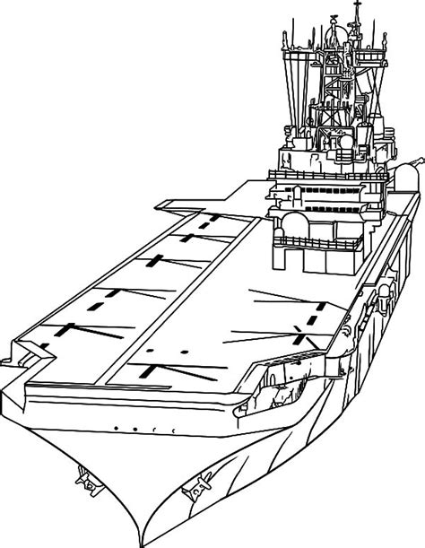 Gambar Nimitz Aircraft Carrier Navy Ship Coloring Page Pages Carriers