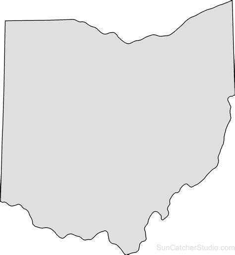 Printable Blank Map Of Ohio Outline Transparent Png Map