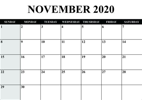 Monday Thru Friday Printable Calendars 2020 Free Example Calendar
