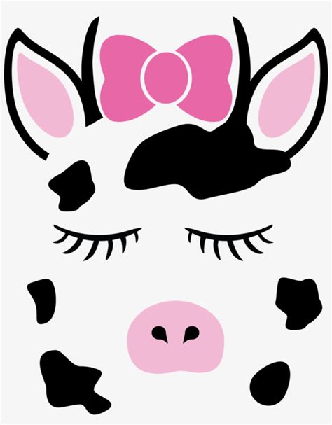 Cute Animal Face Vinyl Decals Cow Face Svg File Transparent Png