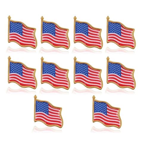 10pcs American Flag Lapel Pin United States Usa Hat Tie