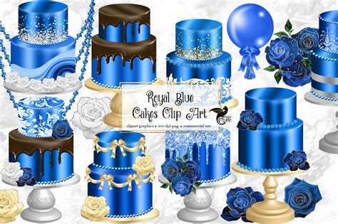 Royal Blue Cakes Clip Art Graphic By Digital Curio · Creative Fabrica
