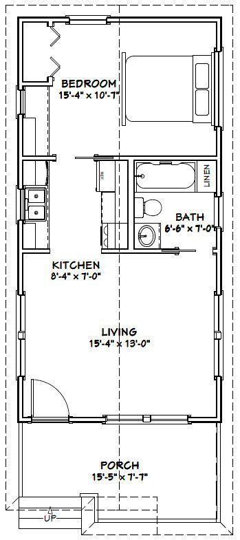16x32 Tiny House 16x32h1f 511 Sq Ft Excellent Floor Plans