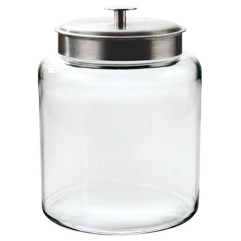 Anchor Hocking Gal Glass Montana Jar With Aluminum Lid Dia X