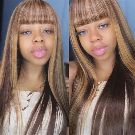 Unice Blonde Highlight Wig Straight Honey Blond Ombre Colored Human