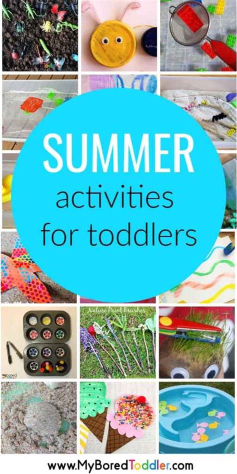Toddlers are naturally active and generally are walking, running, kicking, and throwing, so it's vital to provide them with plenty of opportunities to these games and activities will keep your toddlers engaged and having fun while being active! Summer activities for Toddlers - My Bored Toddler