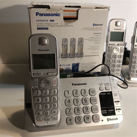 Panasonic Kx Tge474s 4 Handset Cordless Answering Machine Bluetooth