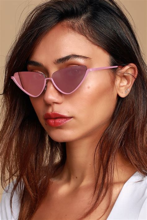 Trendy Cat Eye Sunglasses Pink Sunnies Mirrored Sunglasses Lulus