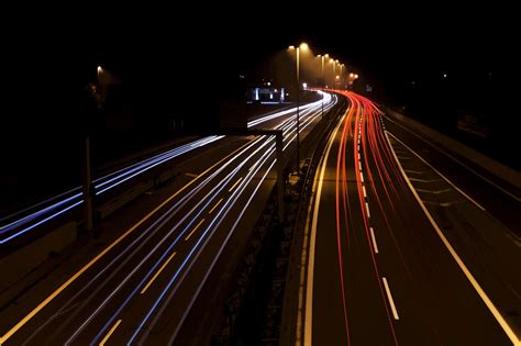 Night Long Exposure Road Traffic Wallpapers Hd Desktop And Mobile