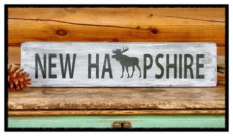 New Hampshire Painted Sign L New Hampshire Wooden Sign L New Etsy