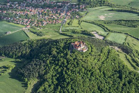 Germany Thuringia Aerial View Of Wachsenburg Castle Stock Photo
