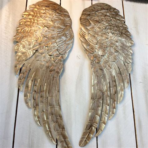 Find many great new & used options and get the best deals for large distressed pair of angel wings shabby french chic wooden wall decor wood at the best online prices at ebay! Large metal Angel wings wall decor distressed gold ivory