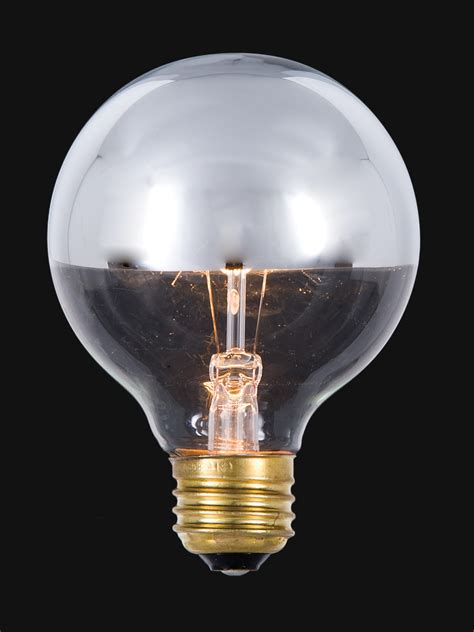 3 Inch 60 Watt Globe Clear Light Bulb With Silver Bowl 47152 Bandp Lamp
