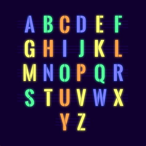 Glowing Neon Alphabet Vector Free Download