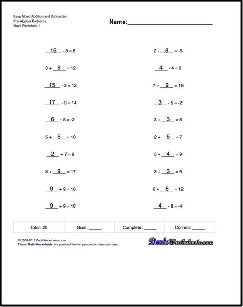 How to write free math worksheets. Mixed Addition Worksheet and Subtraction Worksheet ...