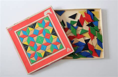 Vintage Wooden Mosaic Tile Puzzle By Toia Made In Etsy Uk Mosaic