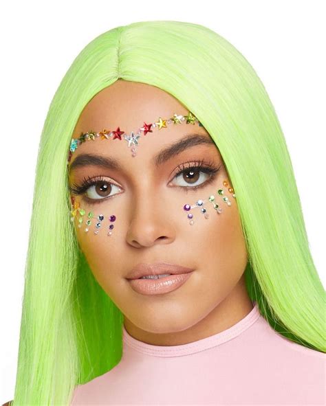 Rainbow Star Face Jewels Iheartraves Face Jewels Rave Outfit