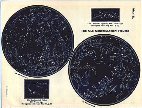 1934 Vintage Old Constellations Star Maps By Vintageinclination