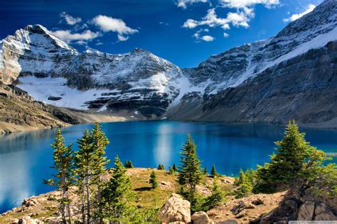 Nature Mountain Landscape Blue Lake Ultra Hd Desktop Background