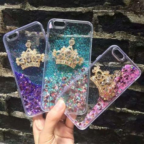 Crown Quicksand Glitter Liquid Soft Phone Case Cover Back For Iphone 6
