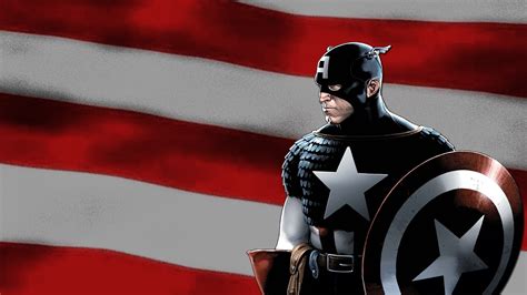 Captain America Marvel Us Flag Shield Hd