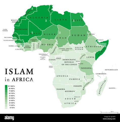 Islam Distribución En África Mapa Político De La Población Musulmana
