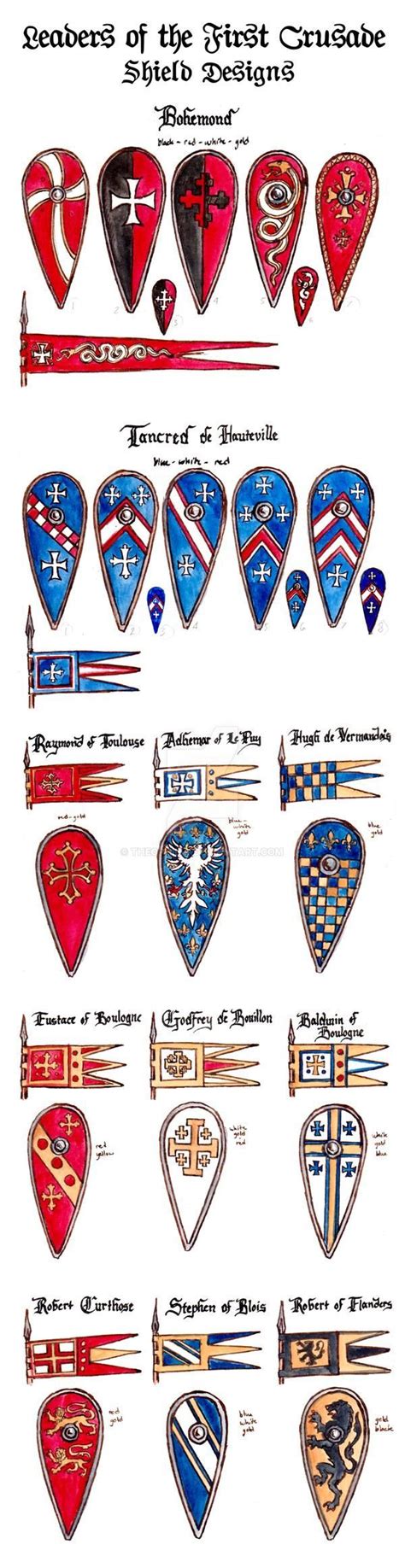 Leaders Of The First Crusade Shield Designs By Theophilia On Deviantart