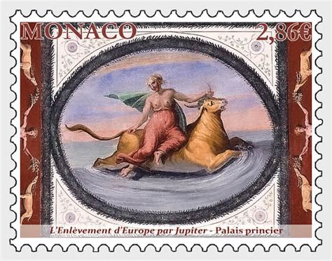 Nude In Art The Abduction Of Europa By Jupiter Monaco Stamps