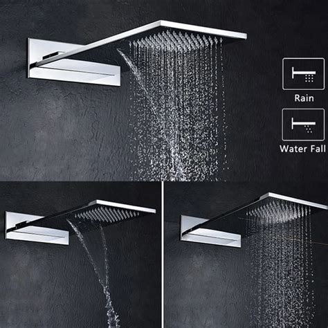 304 Stainless Steel Square Thicker Showerheads Rectangle Shape Rainfall