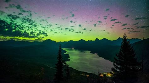 Northern Lights Over Glacier National Park Youtube